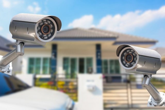 Two security cameras are installed in the house